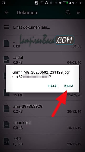 cara mengirim Foto lewat WA dalam bentuk file