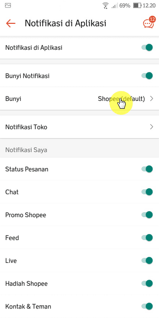 Screenshot 20220820 122029 Cara Mengubah Suara Notifikasi di Aplikasi Shopee 5 Screenshot 20220820 122029